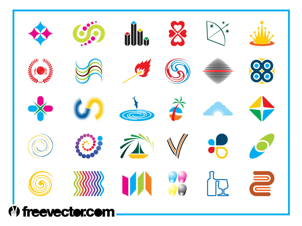 Colorful Logo Icons Set Vector Art & Graphics | freevector.com