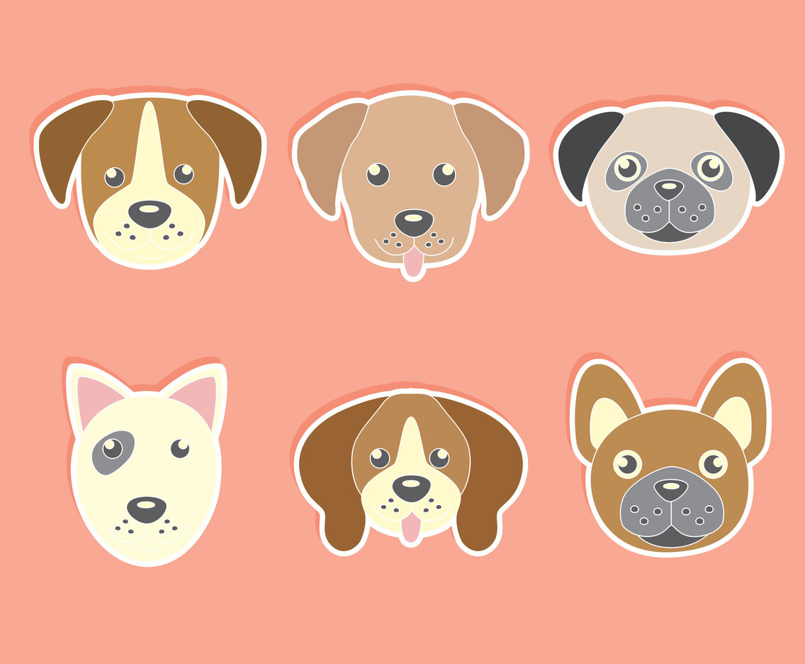Download Cute Dog Face Collection Vector Vector Art & Graphics ...