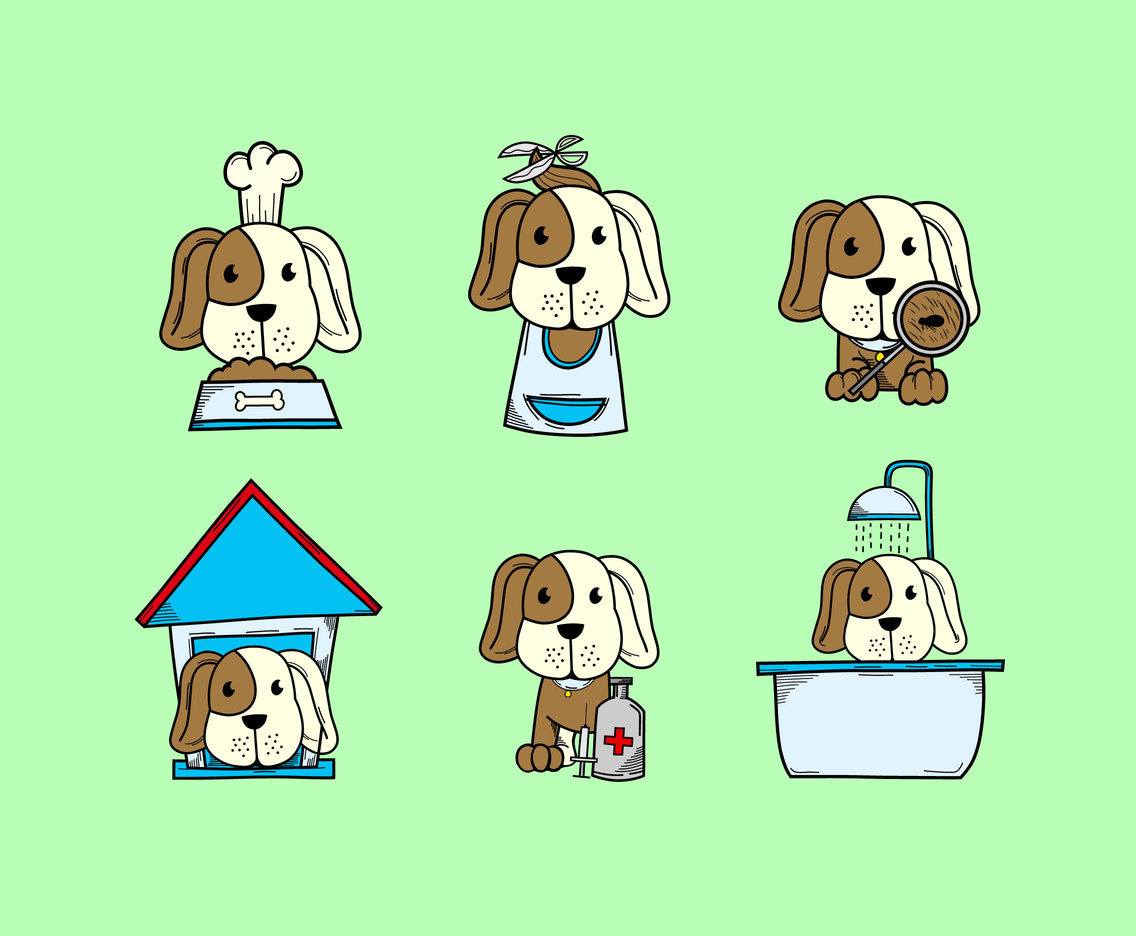Download Dog Grooming And Care Vector Vector Art & Graphics ...