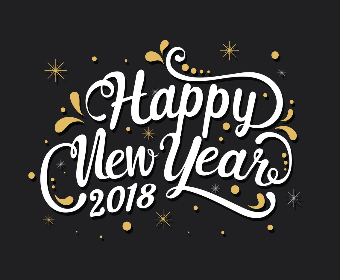 Happy New Year 2018 Greeting Vector Art & Graphics 
