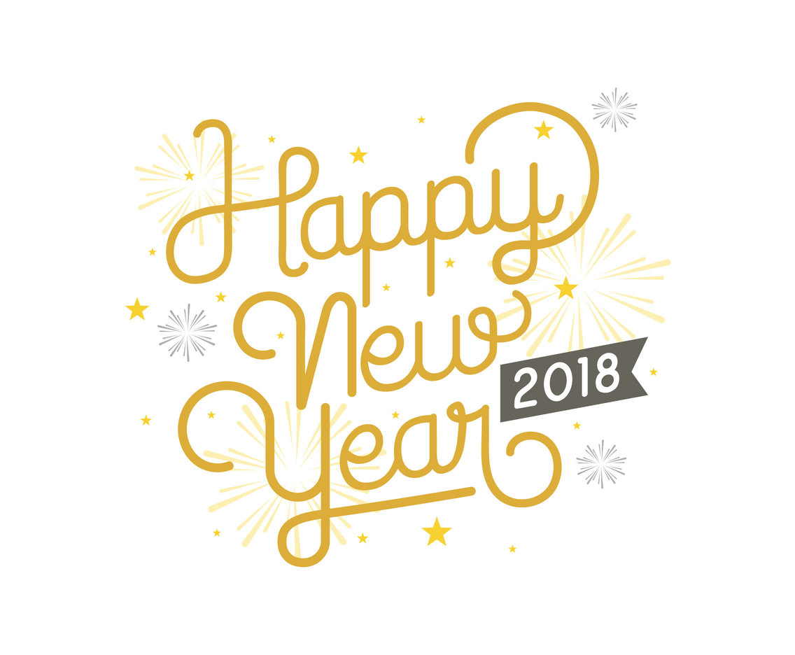 Happy New Year 2018 Greeting Card Vector Art Graphics