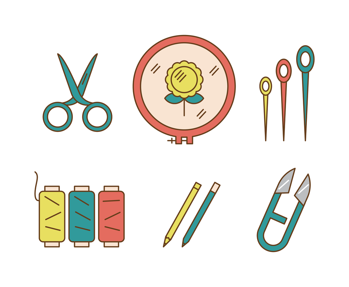 Embroidery Tools Vector Vector Art & Graphics