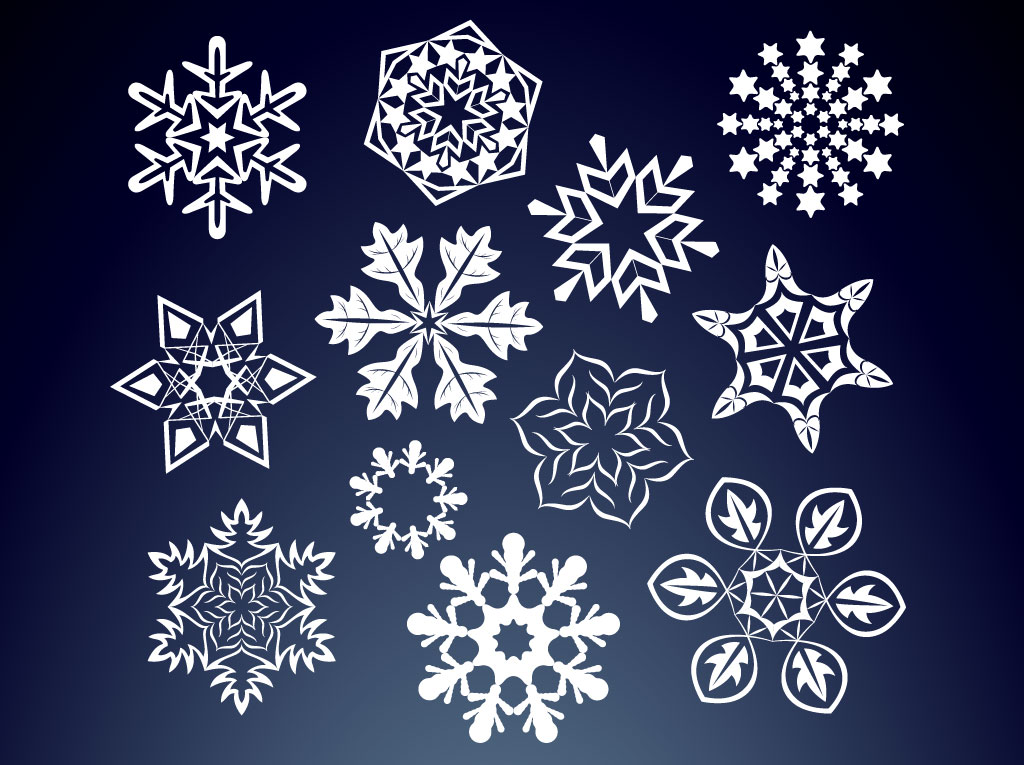 Floral Snow Flakes Vector Art & Graphics