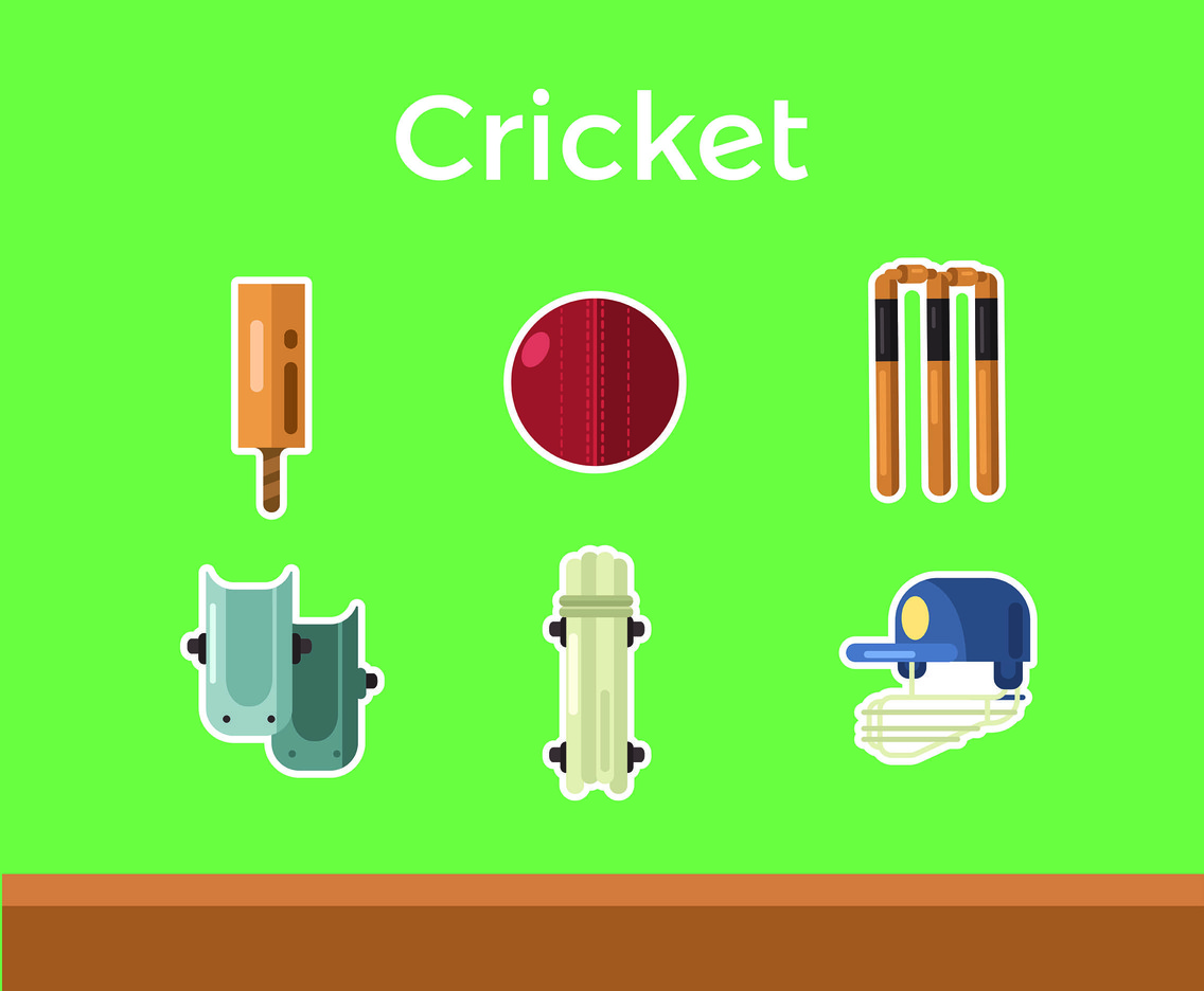 Cricket Vector Green Background Vector Art & Graphics 