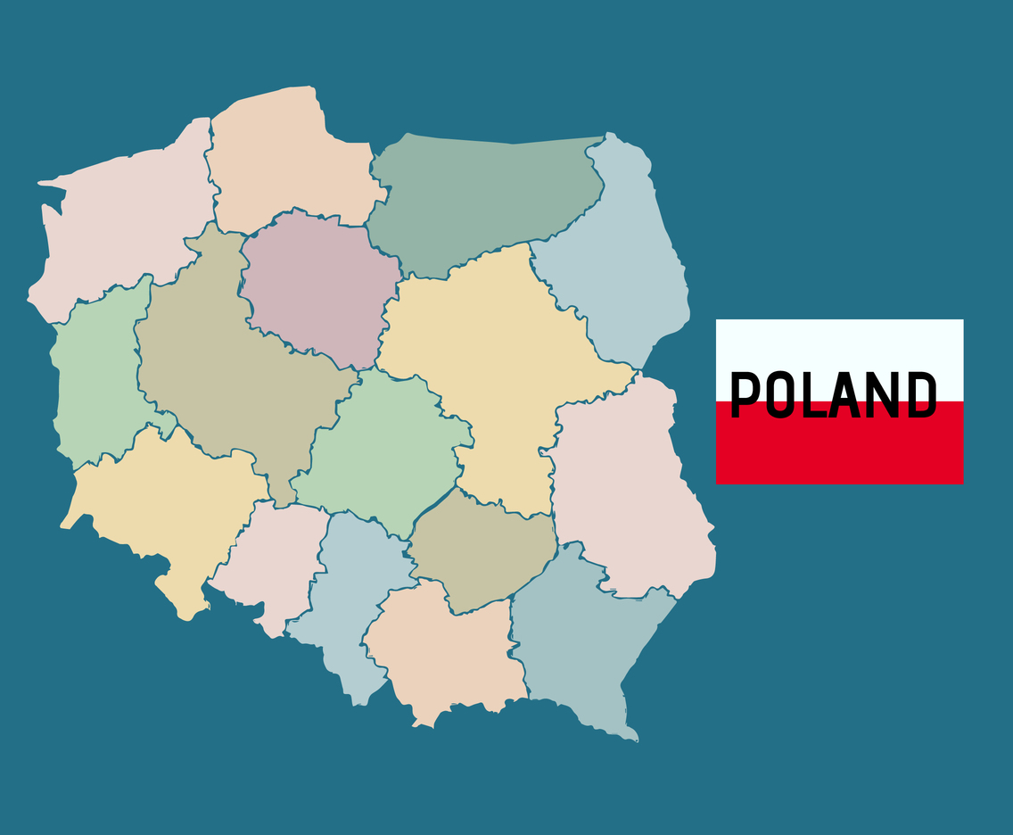 Poland Blind Map Vector Art & Graphics | freevector.com