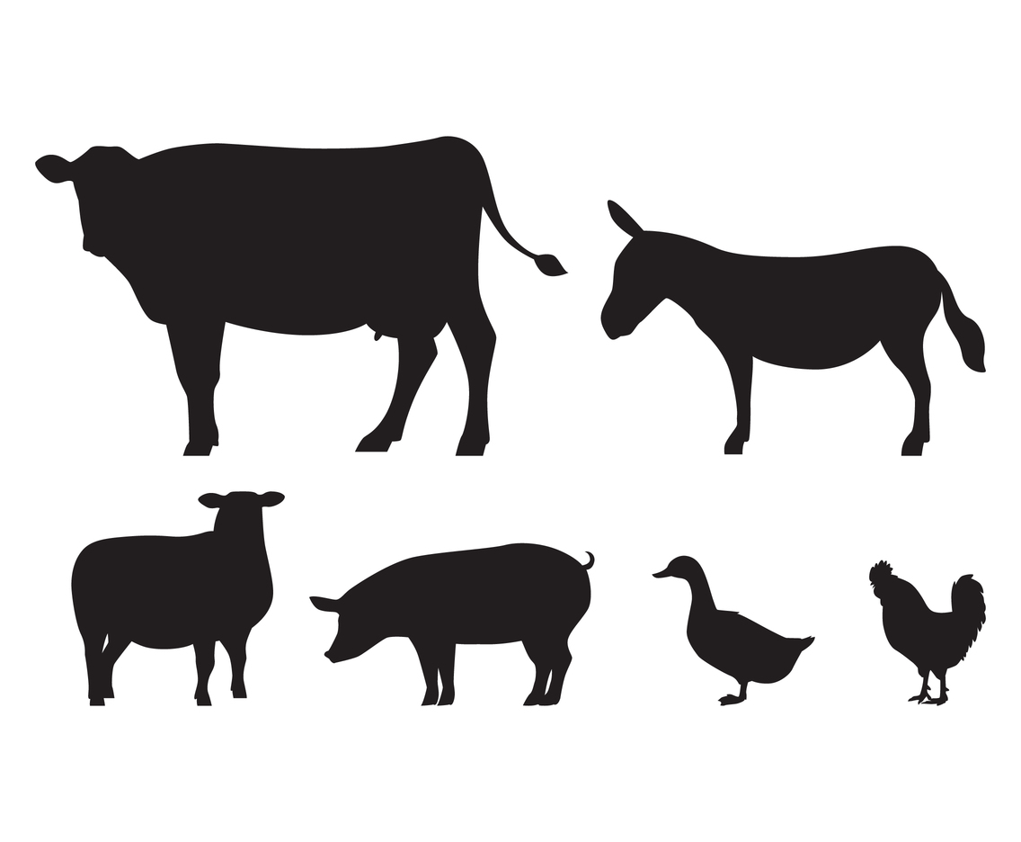 Download Farm Animals Silhouette Vector Art & Graphics | freevector.com