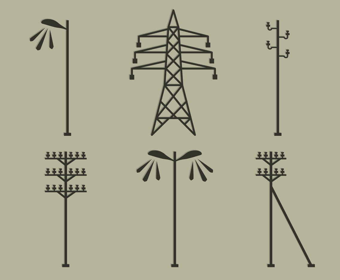 power lines vector