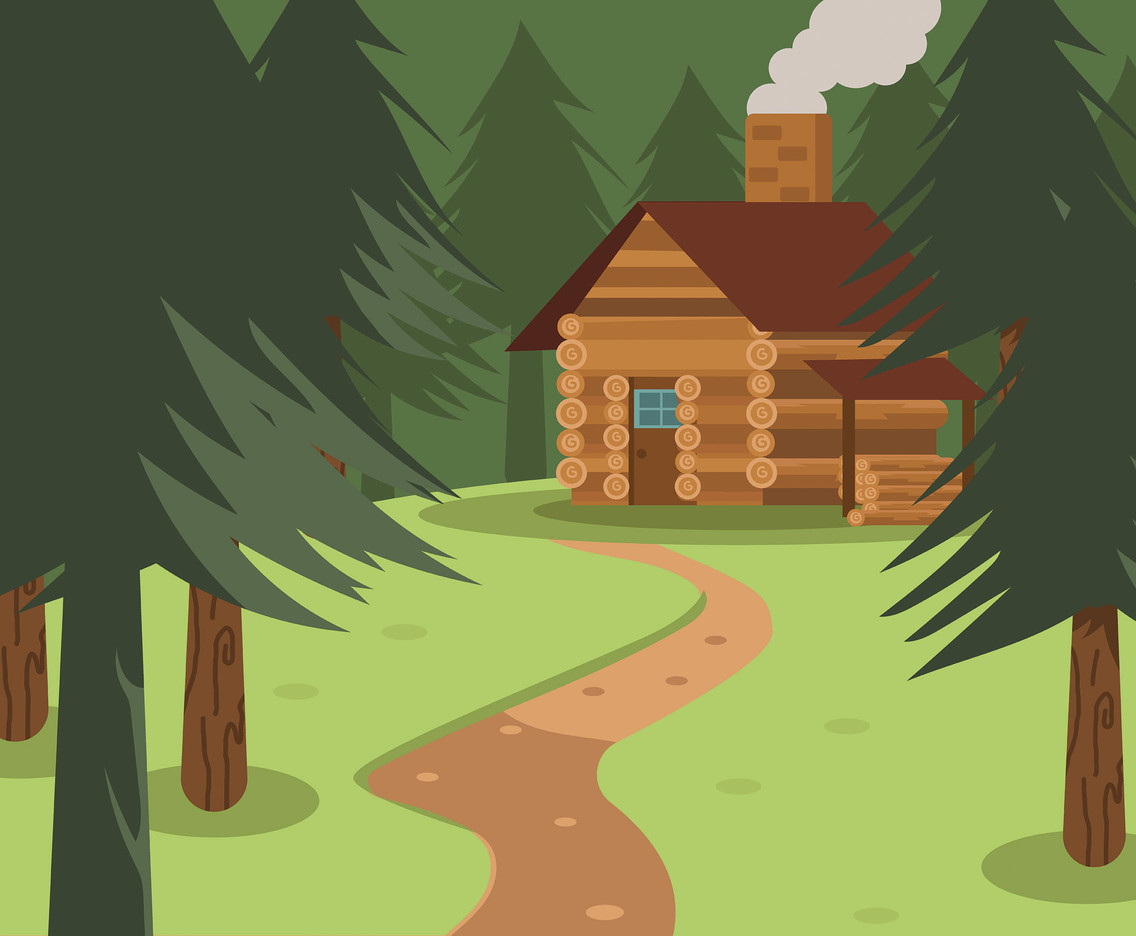 Cartoon Forest Cabin Royalty Free Vector Image 73C