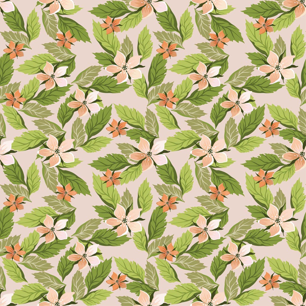 Flowers Wallpaper Pattern Vector Art & Graphics 