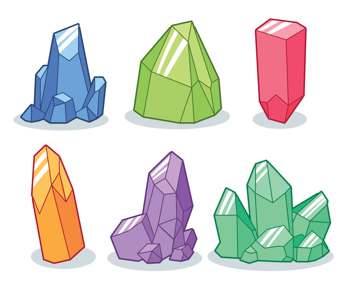 Download Colorful Mineral Crystal Collection Vector Vector Art ...