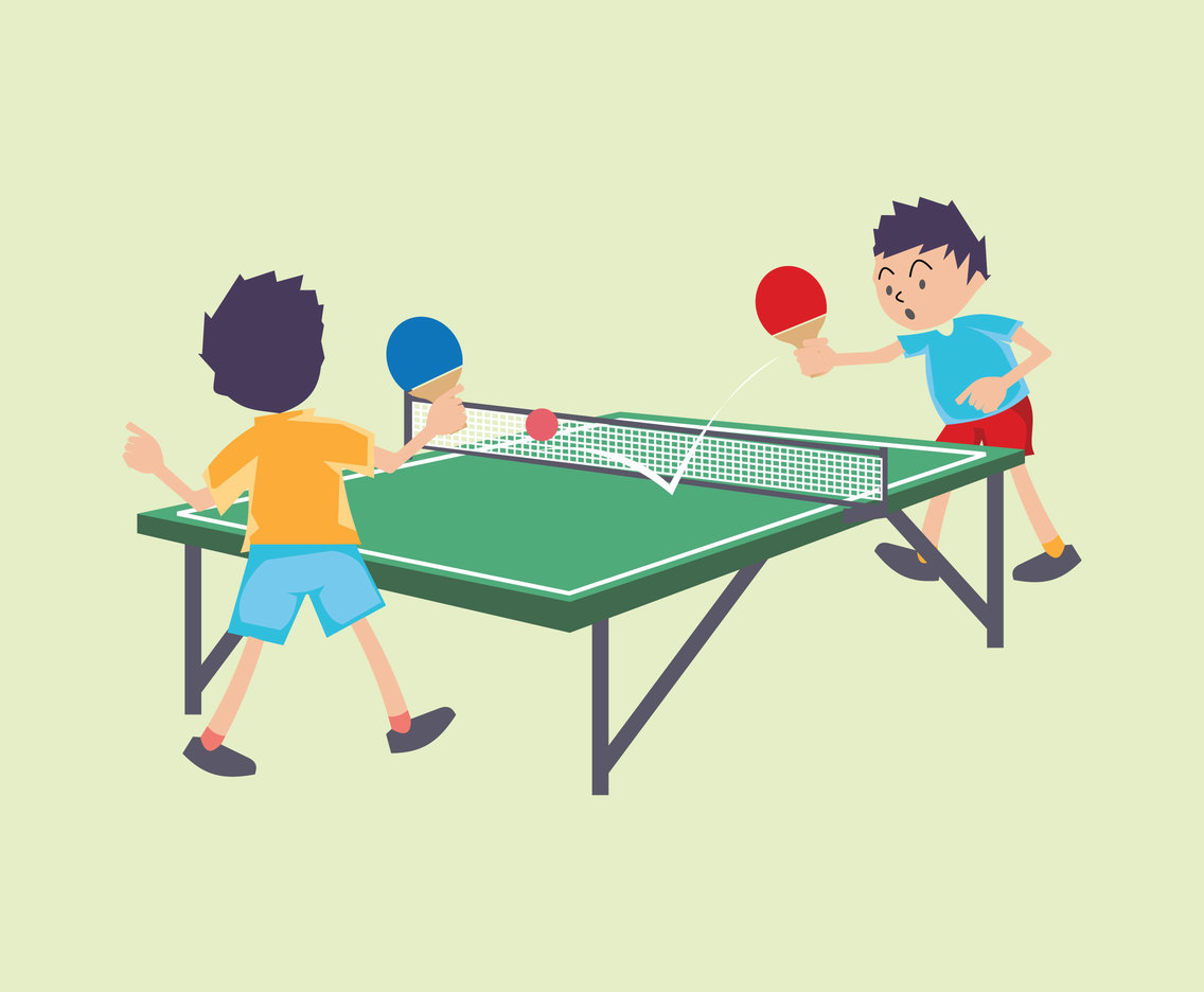 Peave straffen aanklager Playing Ping Pong Vector Vector Art & Graphics | freevector.com