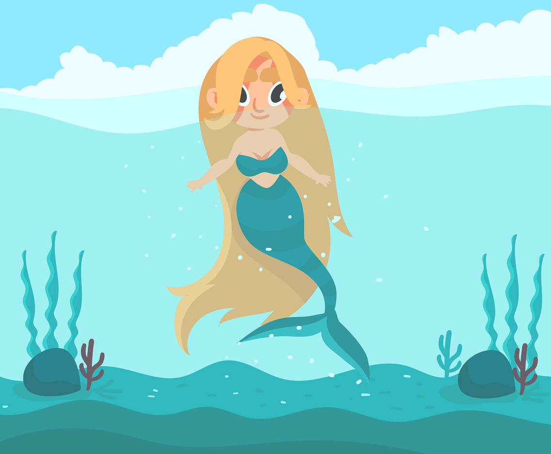Download Blond Mermaid Vector Vector Art & Graphics | freevector.com