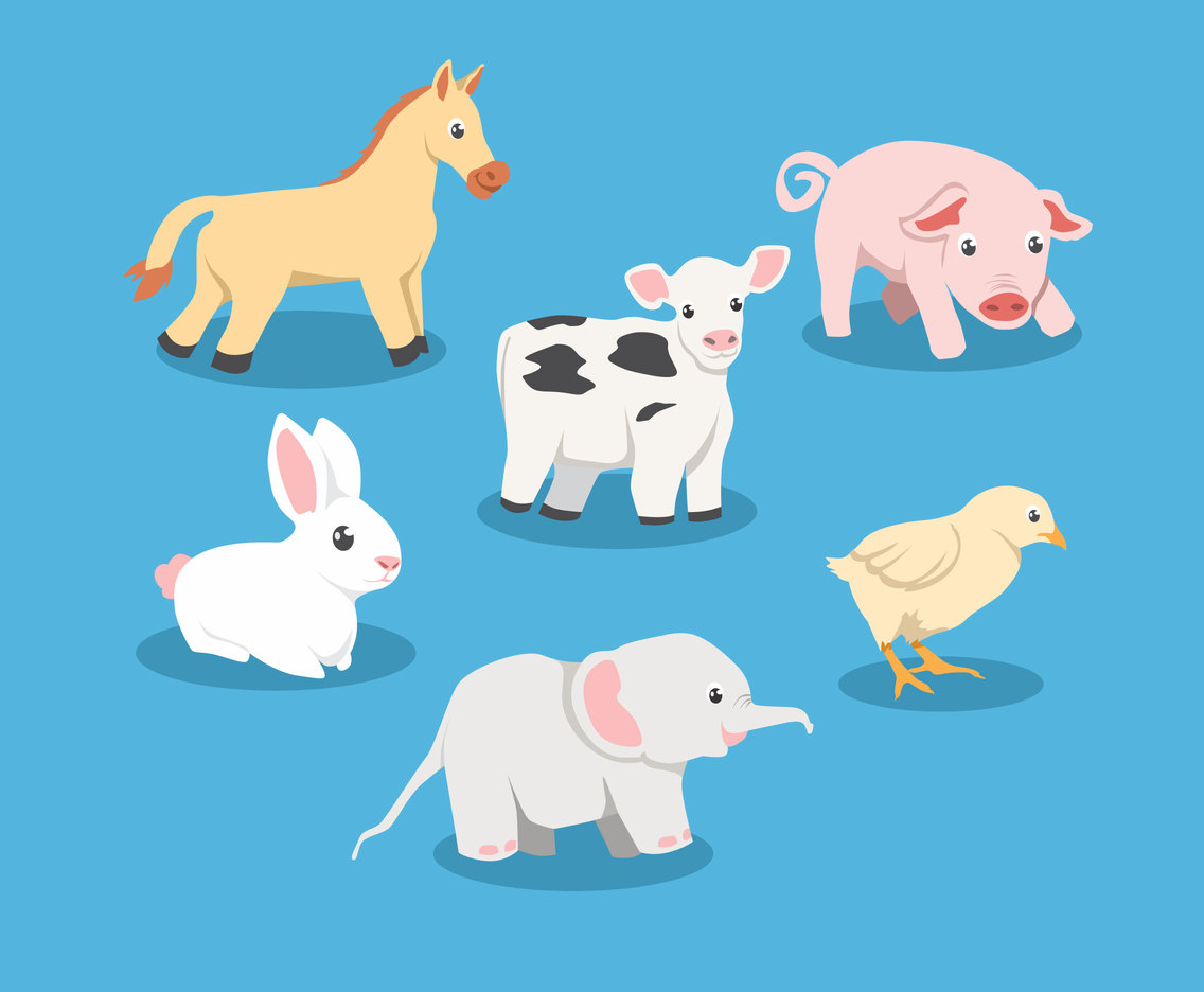 Download Baby Animal Cartoon Vector Vector Art & Graphics | freevector.com