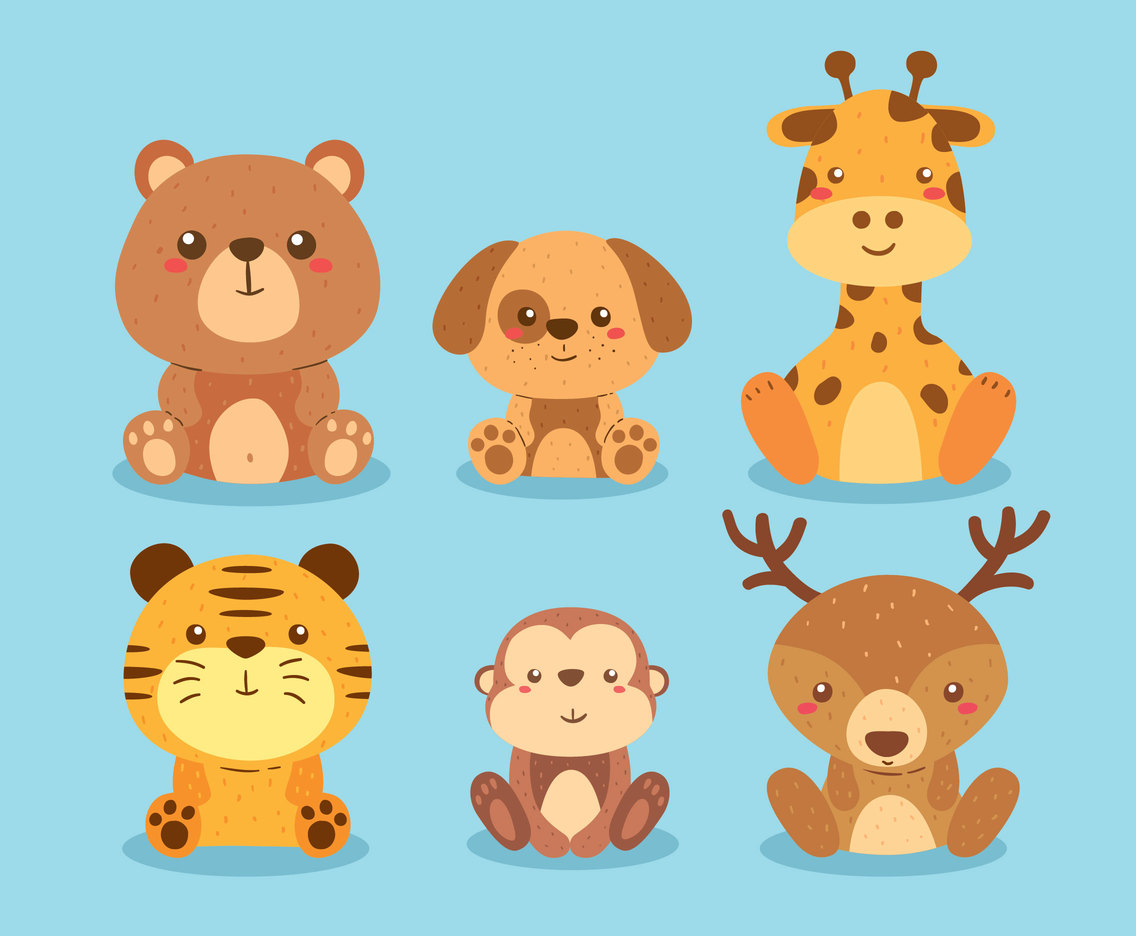 Cute Baby Animal Vector Vector Art & Graphics | freevector.com