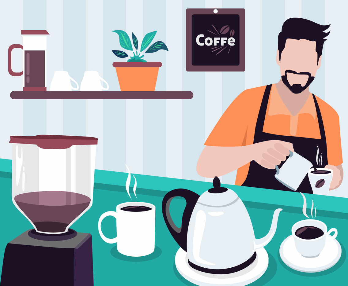 Download Coffee Shop Vector Vector Art & Graphics | freevector.com