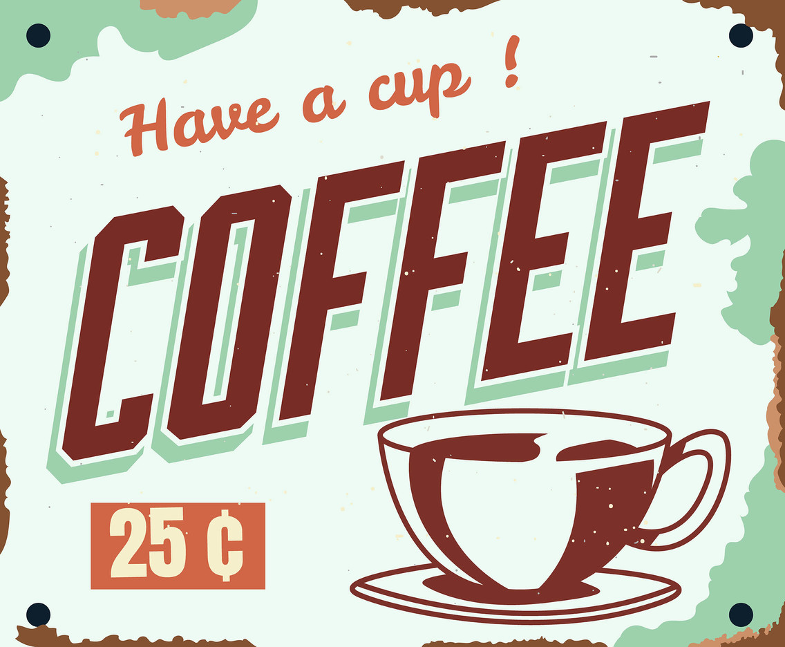 Download Vintage Sign Of Coffee Vector Art & Graphics | freevector.com
