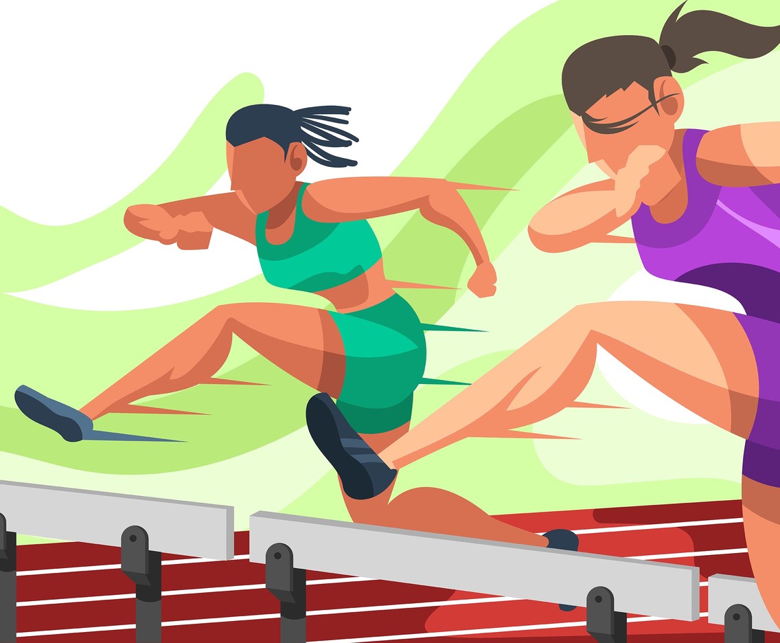 Female Athlete Jumping Vector Art & Graphics | freevector.com