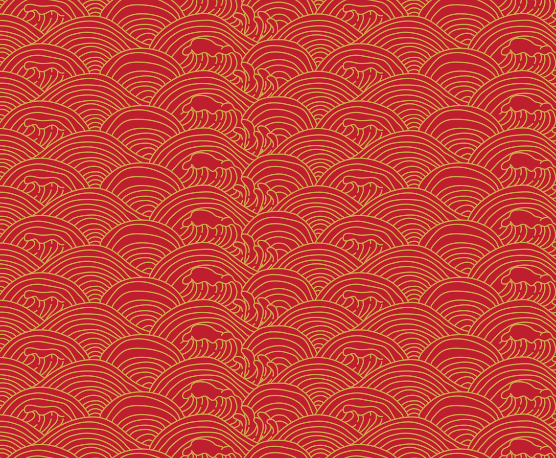 Японский орнамент красный