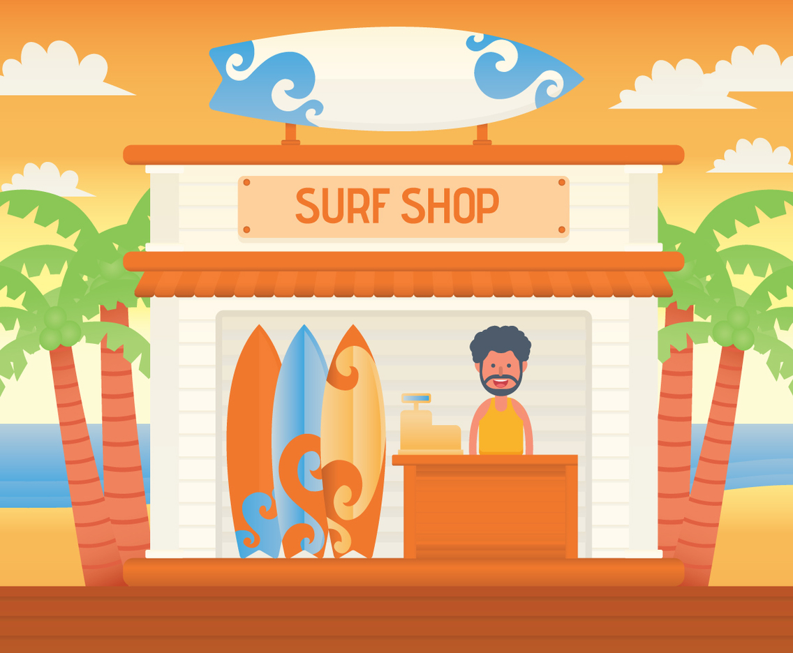 Word surf 1. Surf shop.
