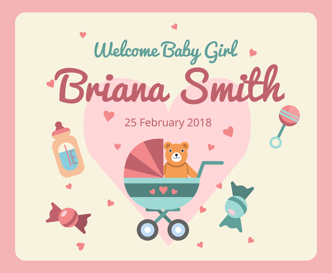 Baby Birth Announcement Vector Vector Art & Graphics ...