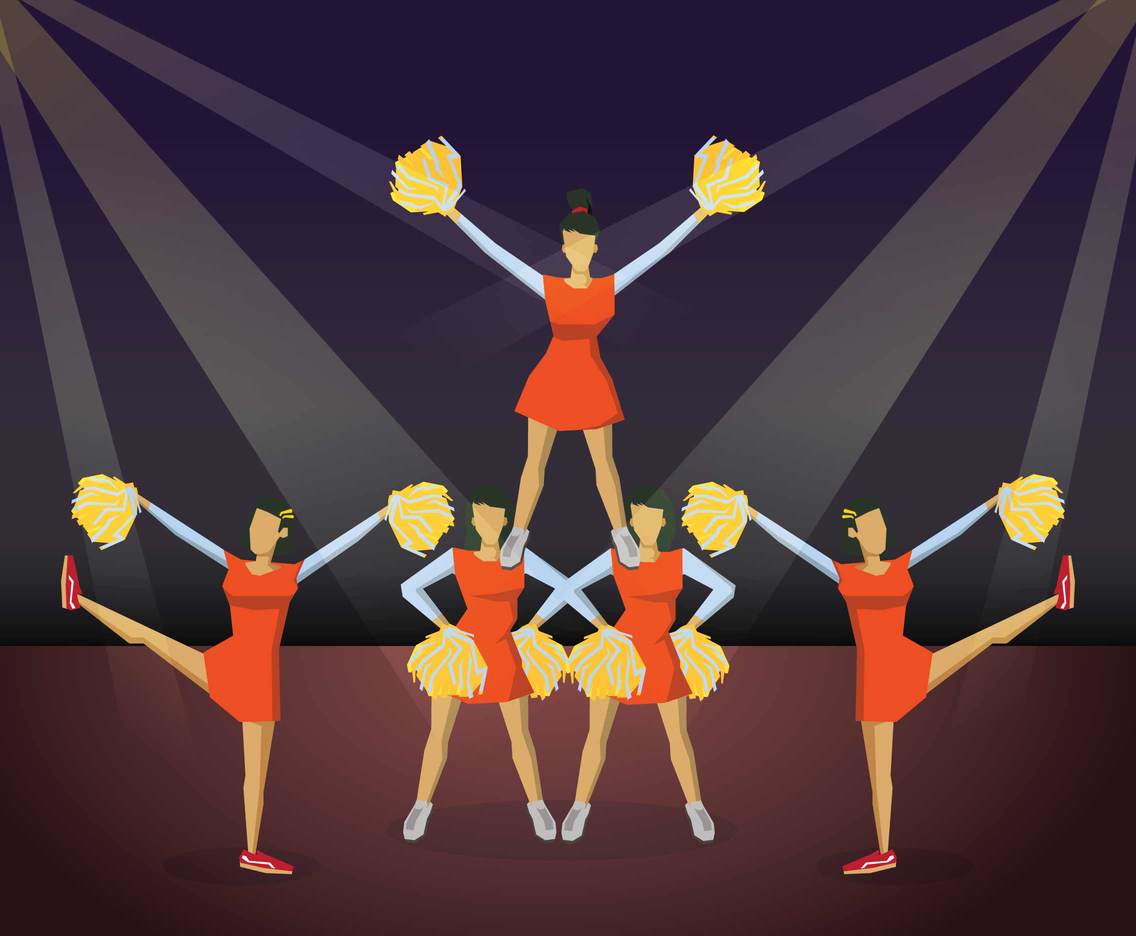 cheerleading team silhouettes