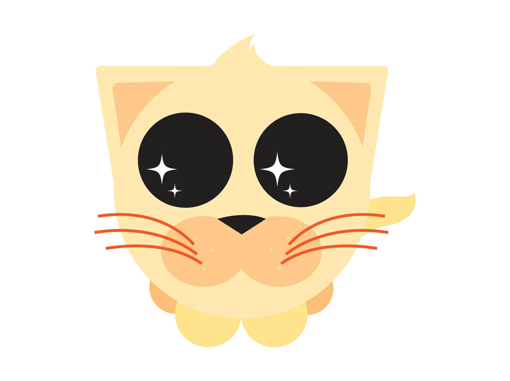 cute cartoon kitty face