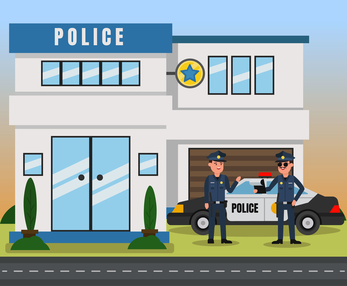 Police Station Vector Vector Art & Graphics | freevector.com