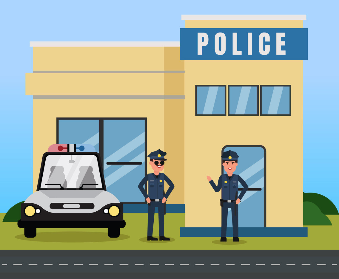 police station cartoon