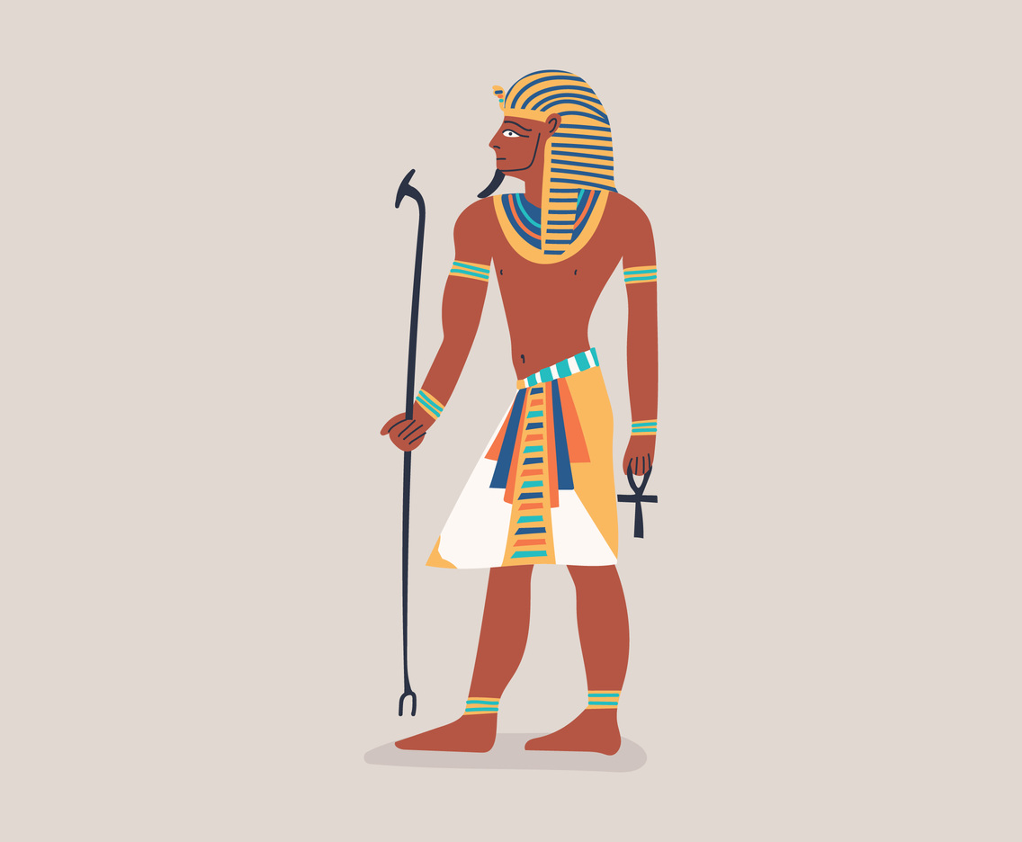 Colorful Pharaoh Drawing Vector Art & Graphics