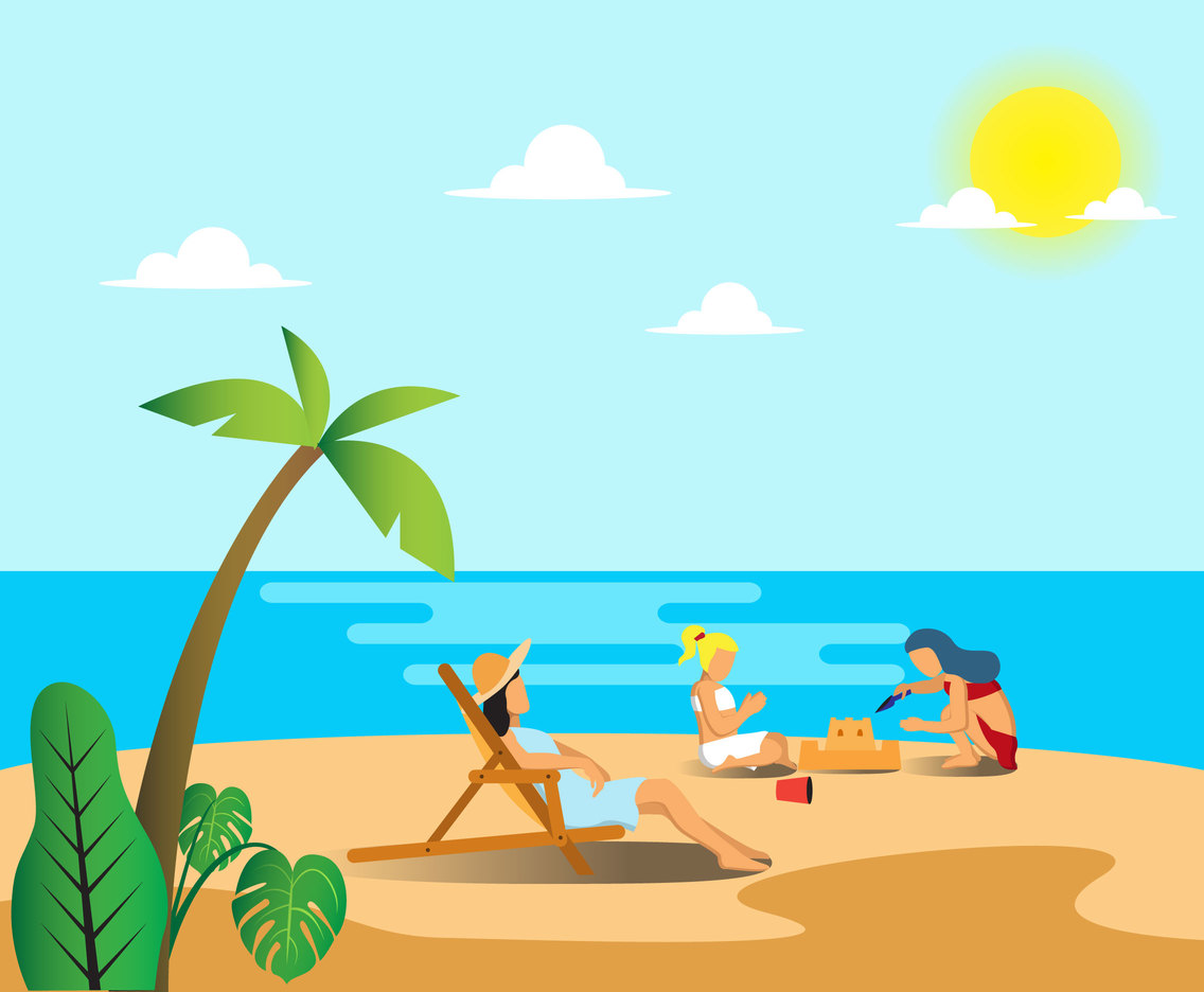 Going To The Beach Vector Vector Art And Graphics