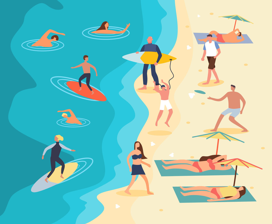 Beach Vacation Vector Vector Art And Graphics
