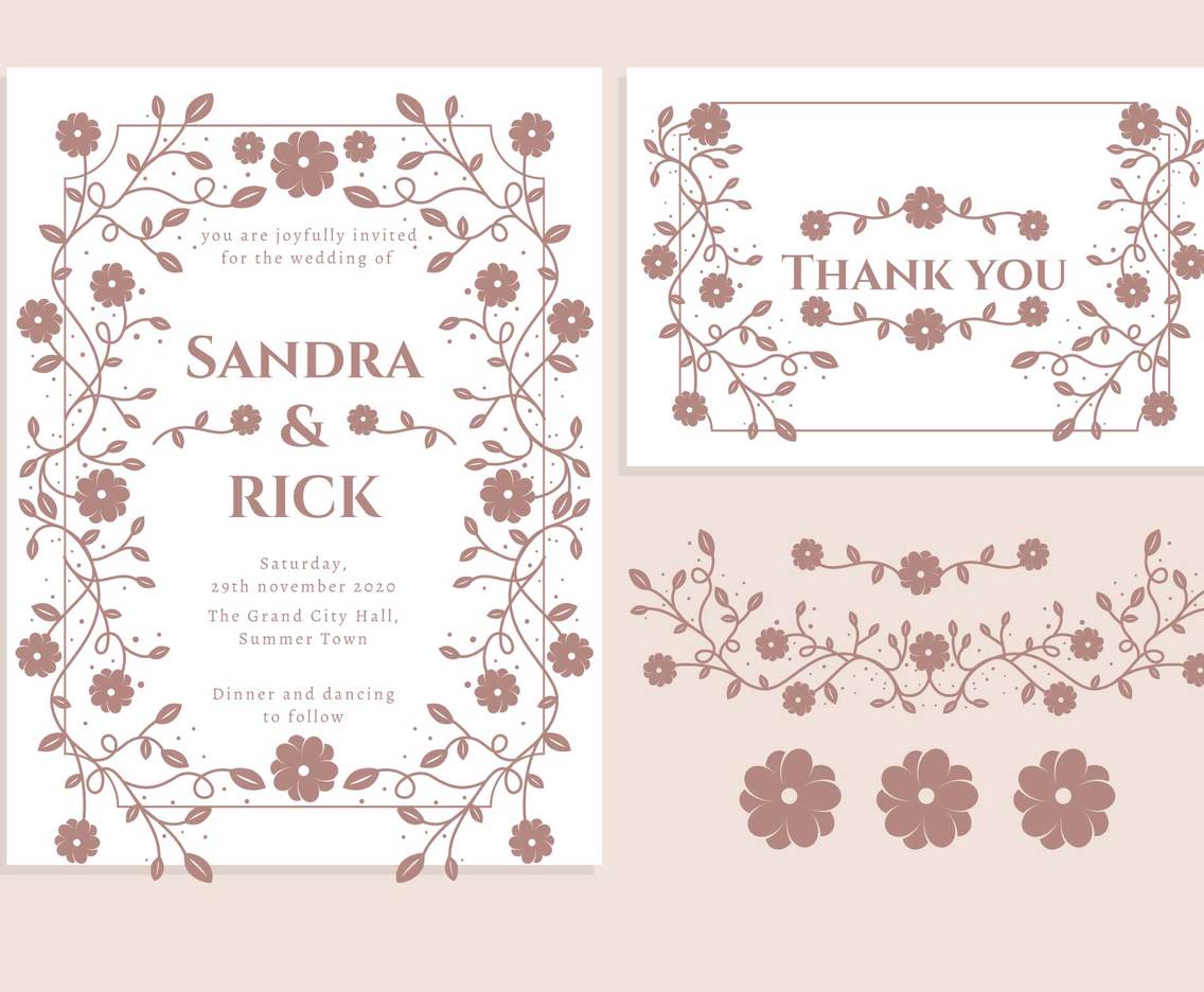 Wedding Invitation Card Vector Art & Graphics 