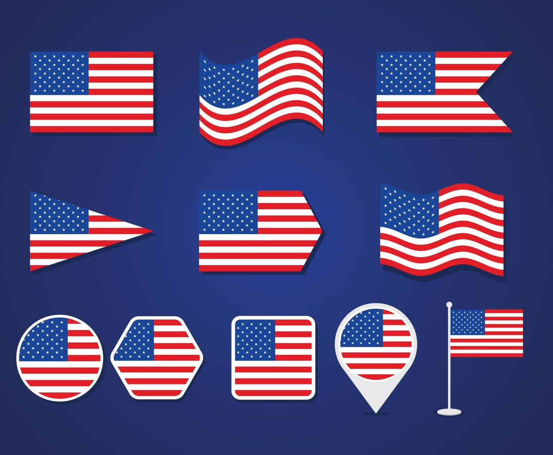 Download American Flag Set Vector Art Graphics Freevector Com