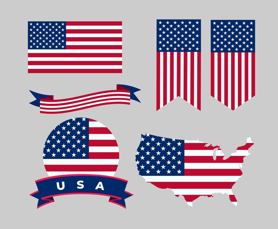 Download Stylized American Flags Vector Vector Art & Graphics ...