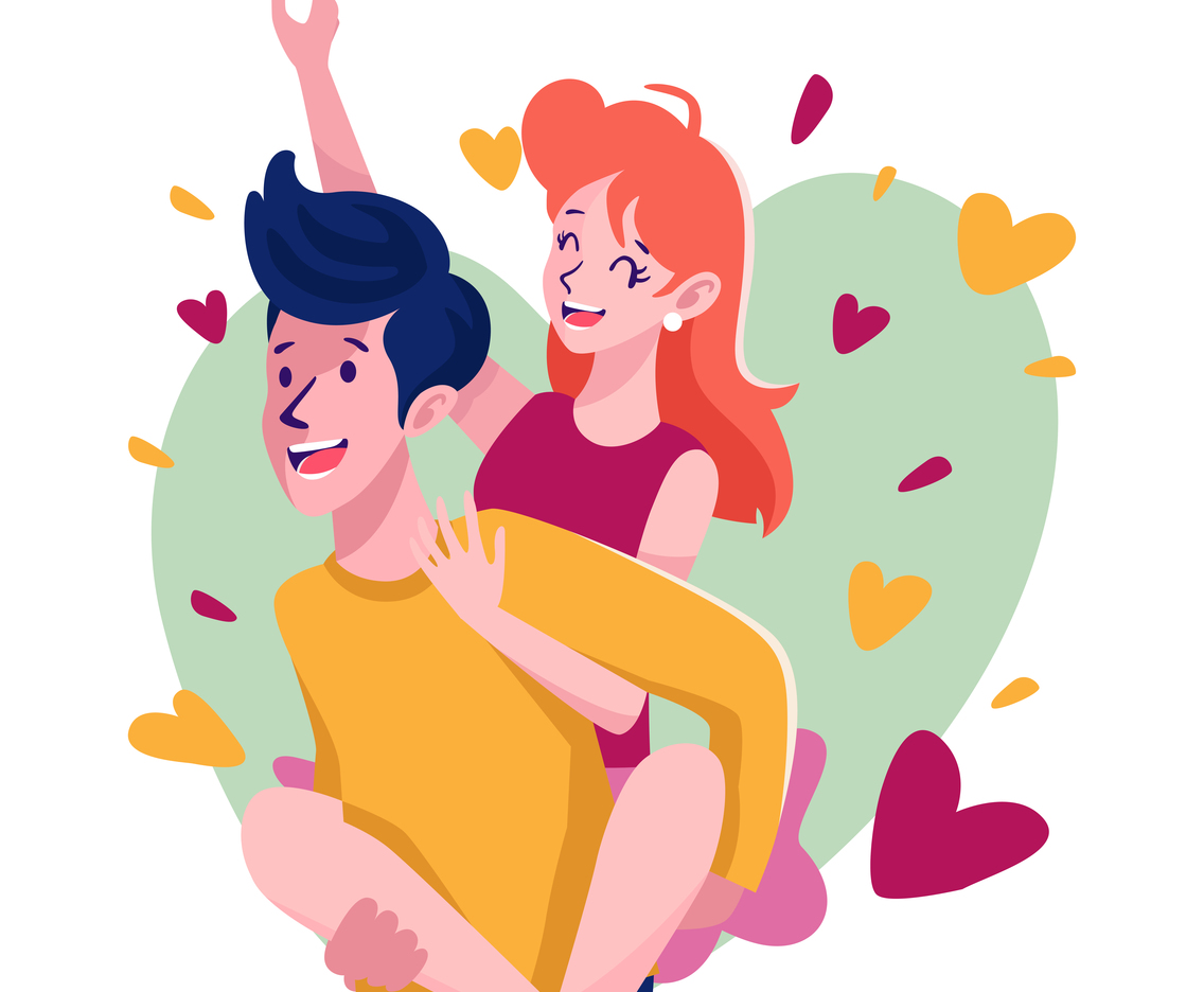 Couple kissing romantic sweet pastel vector illustration in concepts cute  kawaii anime manga style relationship and valentine in love. Stock Vector