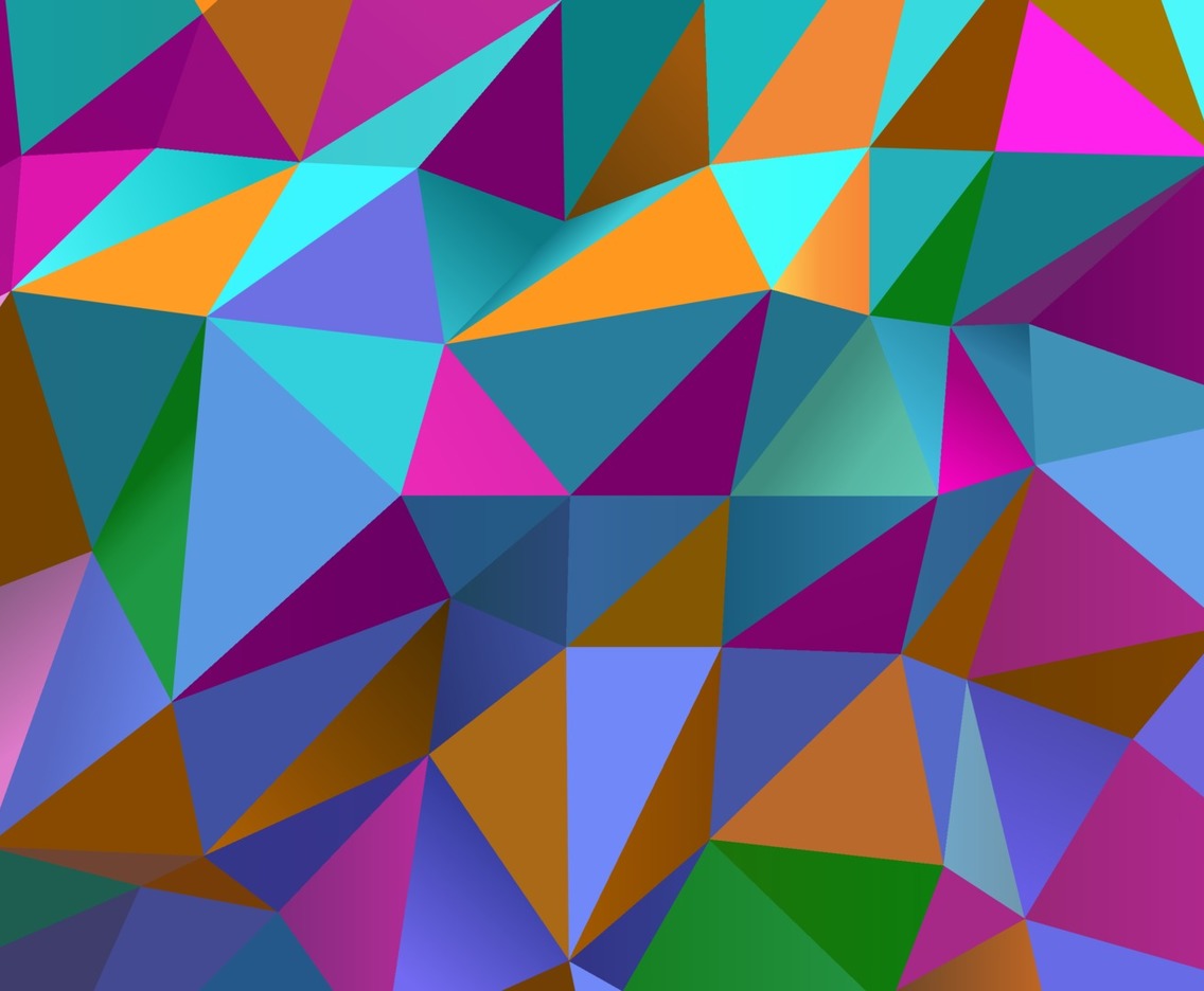 Abstract Polygon Color Background, With Brightly Colored Triangles