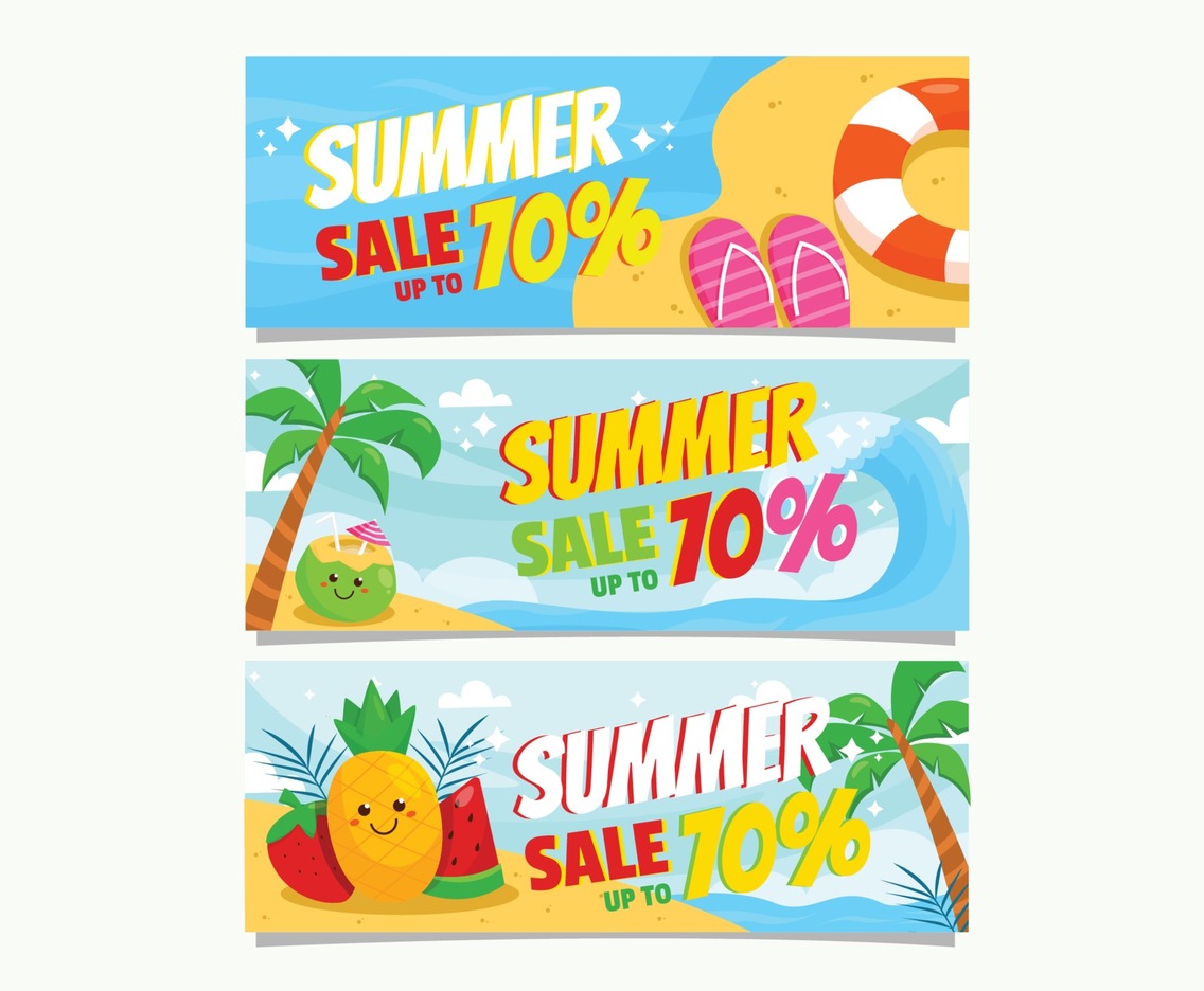 Summer Sale Banner Vector Art & Graphics