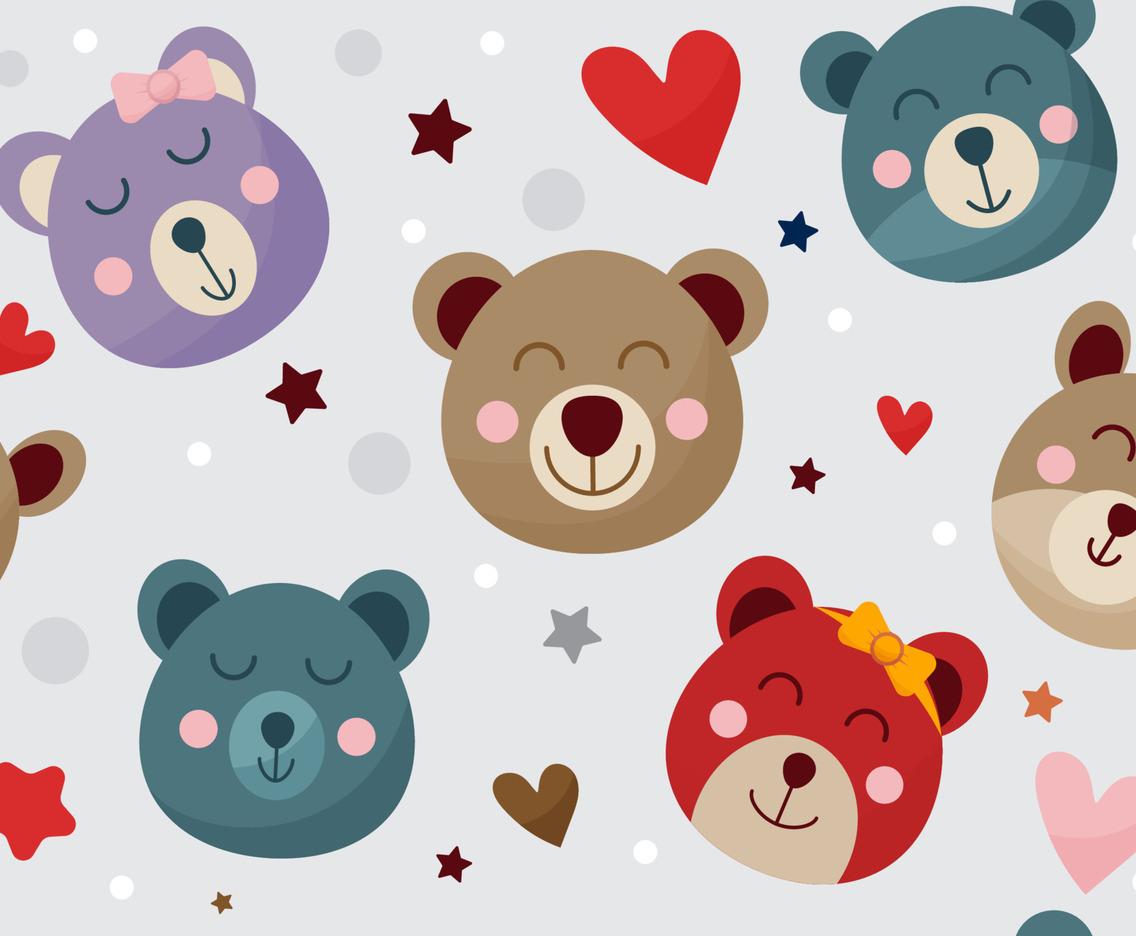 Teddy Bear Seamless Background Vector Art & Graphics