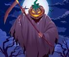 Happy Halloween Poster with Spooky Pumpkin