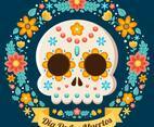 Colourful Dia De Los Muertos Floral Illustration