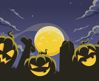 Halloween Background With Jack-O'-Lantern Silhouette
