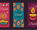 Hand-drawn Happy Diwali Banners Set