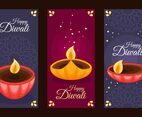 Happy Diwali Diya Vertical Banner