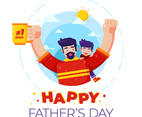 Illustration of a father and son, celebrating father's day.