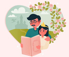 Dad Reading to his Daughter
