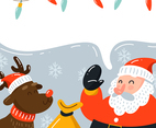 Santa Claus and Rudolph The Deer Background