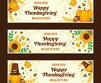 Colourful Happy Thanksgiving Day Sale Banners