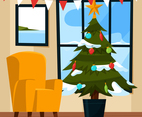 Decorated Christmas Tree in Livingroom