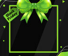 Black Friday Background with Green Ribbon