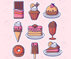 Chocolate Desserts Icon Set